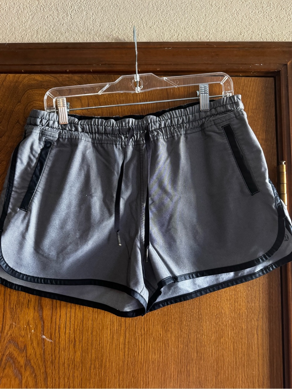 lululemon athletica Gray Athletic Shorts with Black Trim